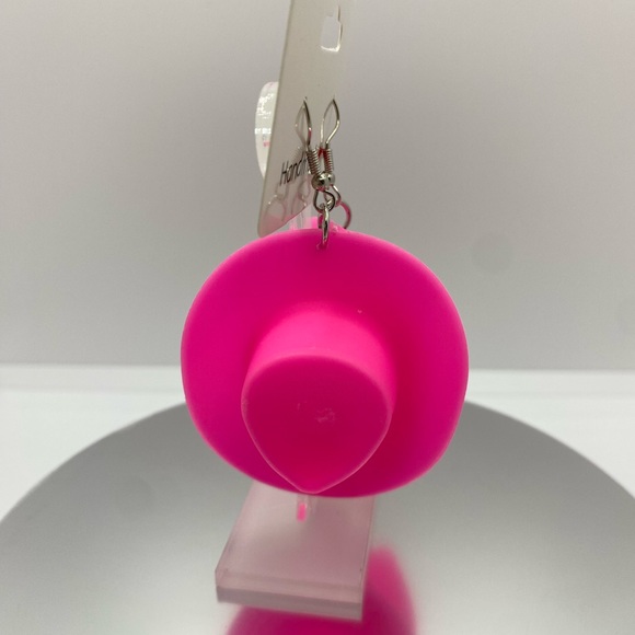 NWT Hot pink cowgirl hat earrings. - Picture 3 of 6